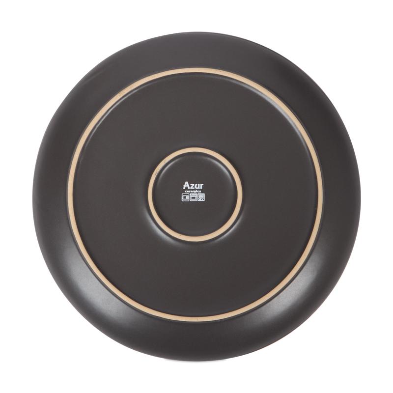 Shiny dinner set - grey - bottom view dinner plate