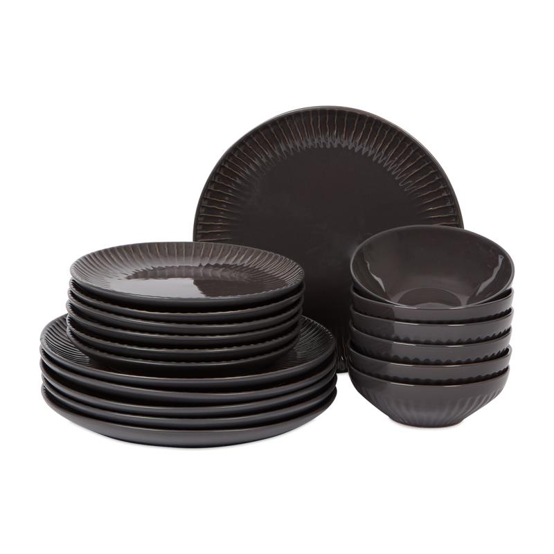 Shiny dinner set - grey - complete set