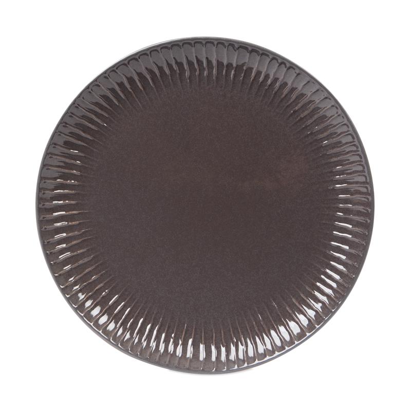 Shiny dinner set - grey - top view side plate