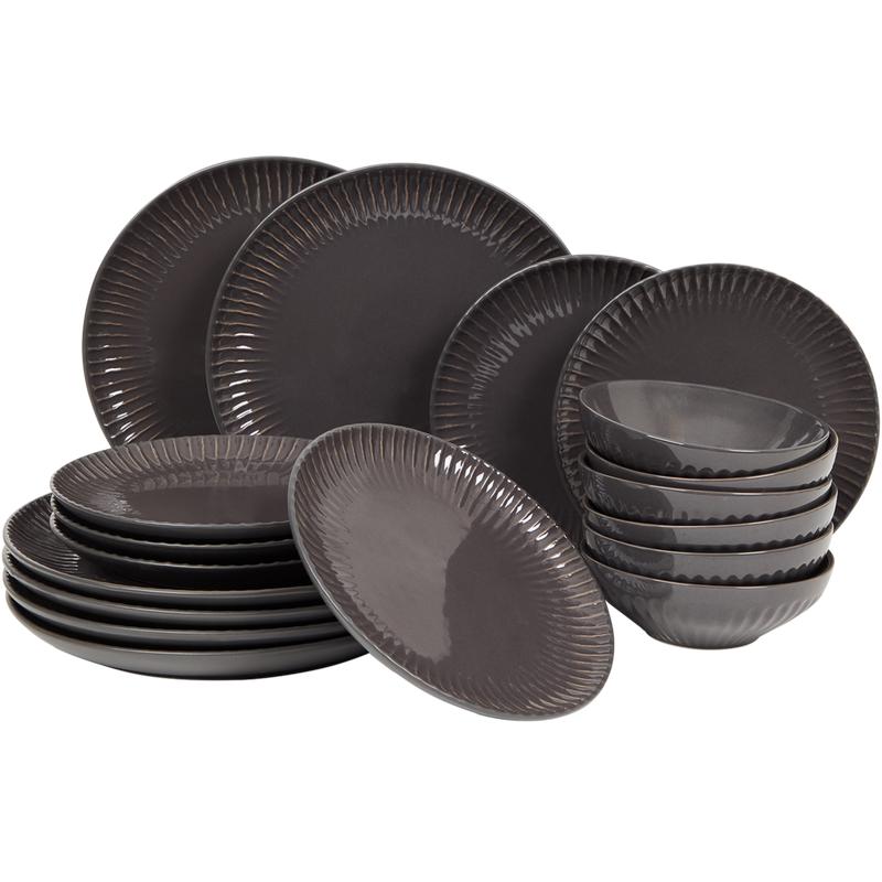 Shiny dinner set - grey