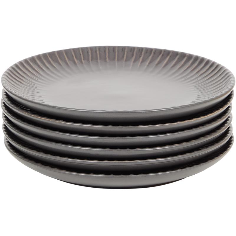 Shiny dinner set - grey - dinner plates