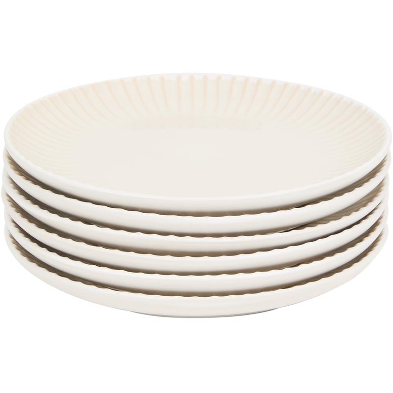 Shiny dinner set – beige – stacked dinner plates