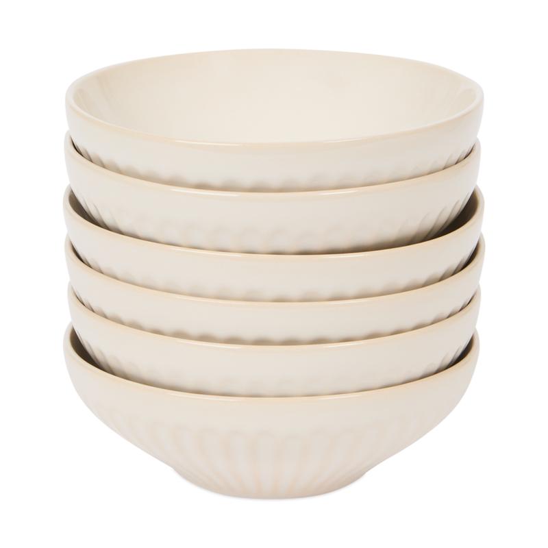 Shiny dinner set – beige – bowls stacked
