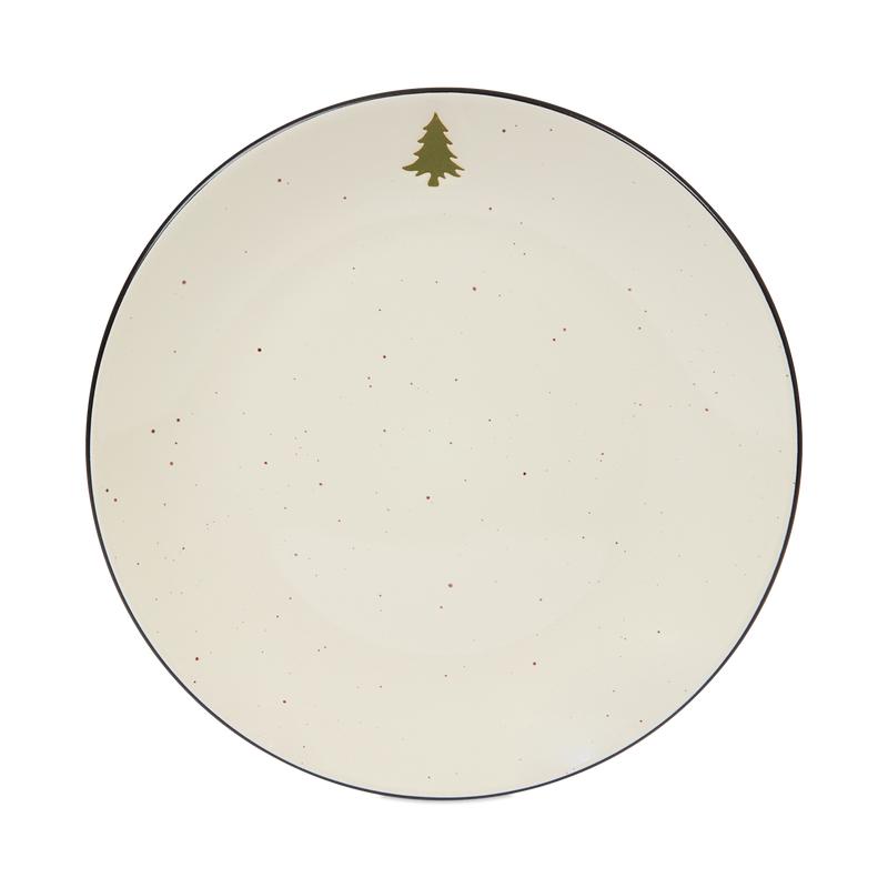 Speckled plate set - Black with Christmas tree sign front