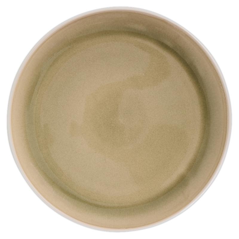 Dinner set - green / white - plate top view