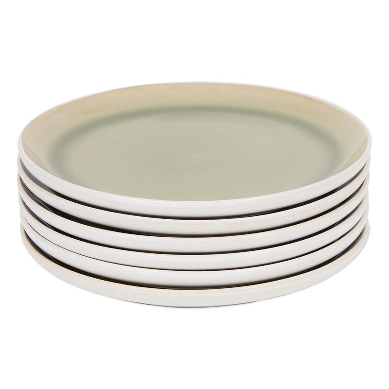 Dinner set - green / white - plates