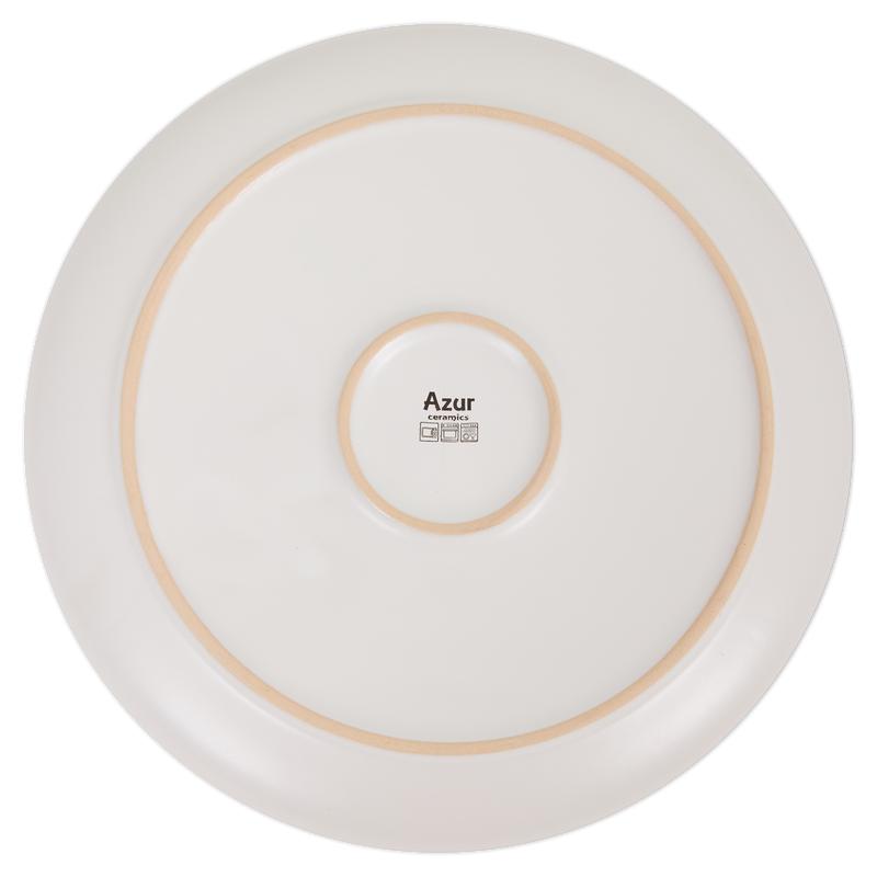 Dinner set - green / white - bottom of plate