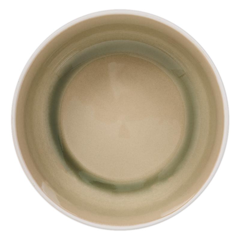 Dinner set - green / white - bowl