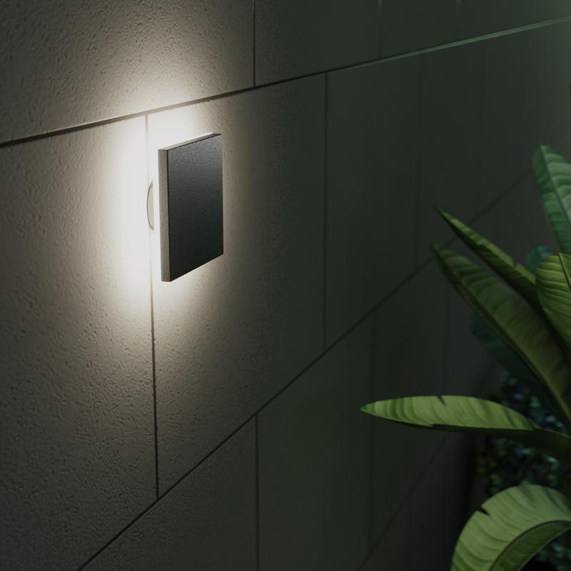 LSC Smart Connect outdoor wall lamp on the wall with white light
