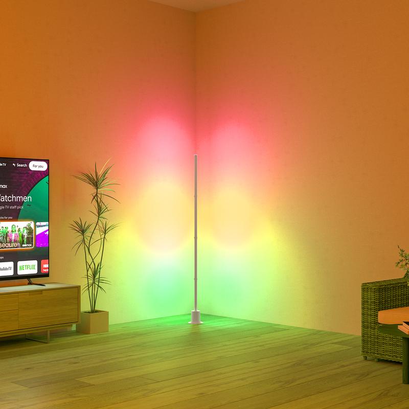 Lampadaire LED RVB dans un salon