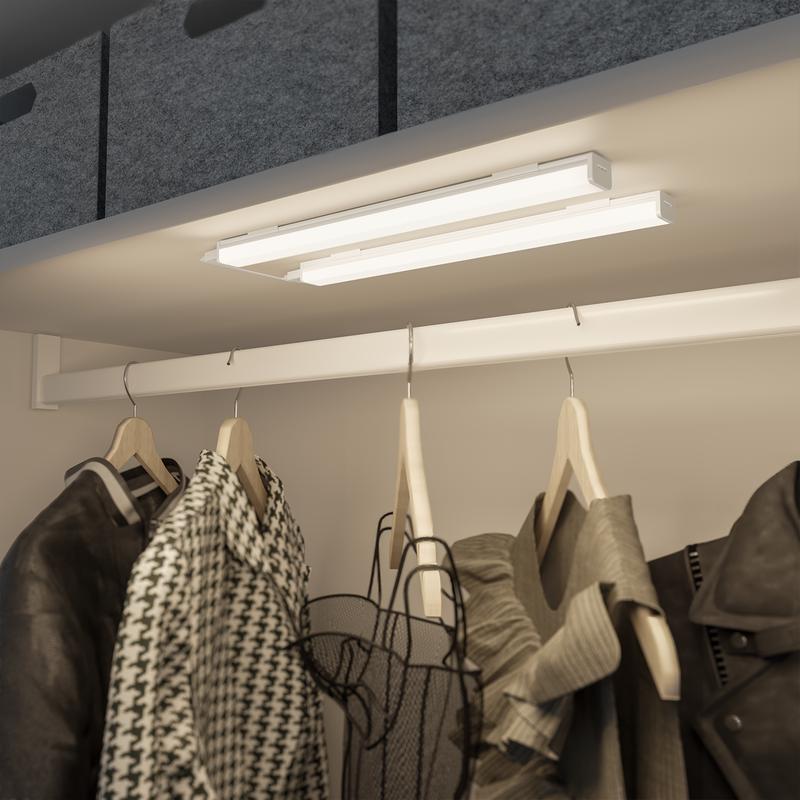 LSC Smart Connect rectangular cabinet lights close-up in cupboard