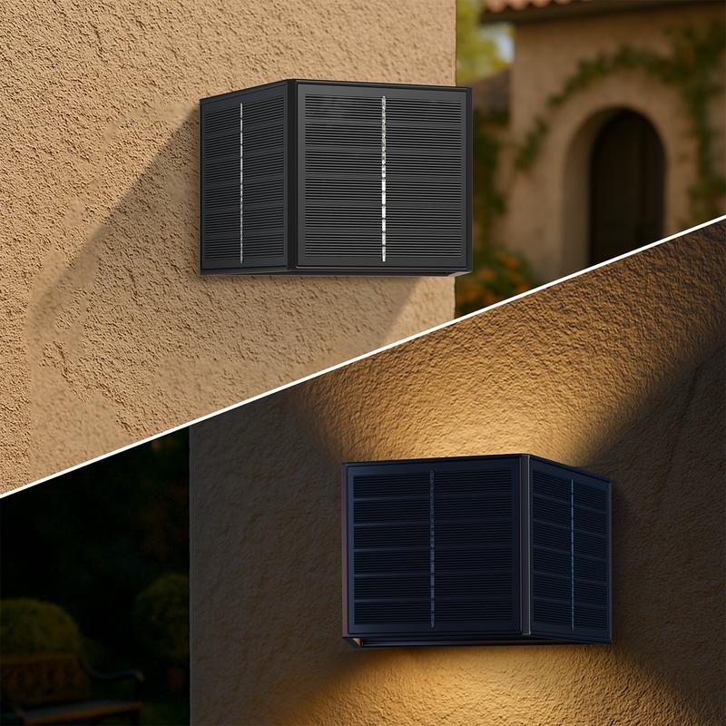 Solar Up & Down wall light switched on