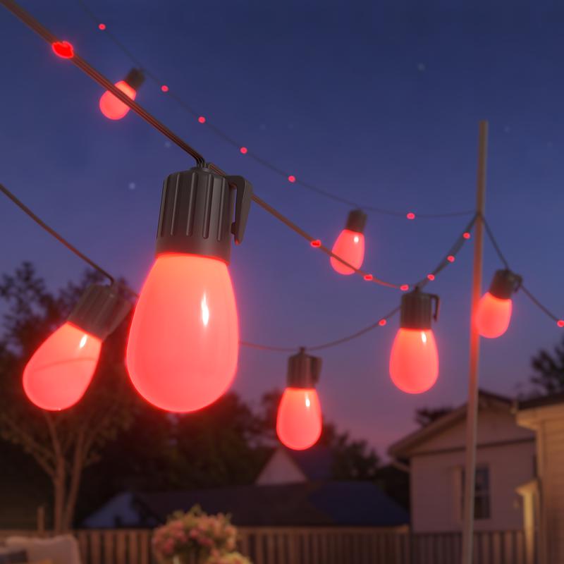 LSC Smart Connect outdoor string lights with RGB colours - mood picture outside
