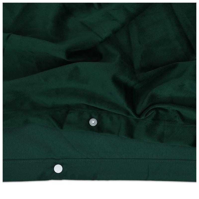 Green duvet cover velvet 140 x 200 closure