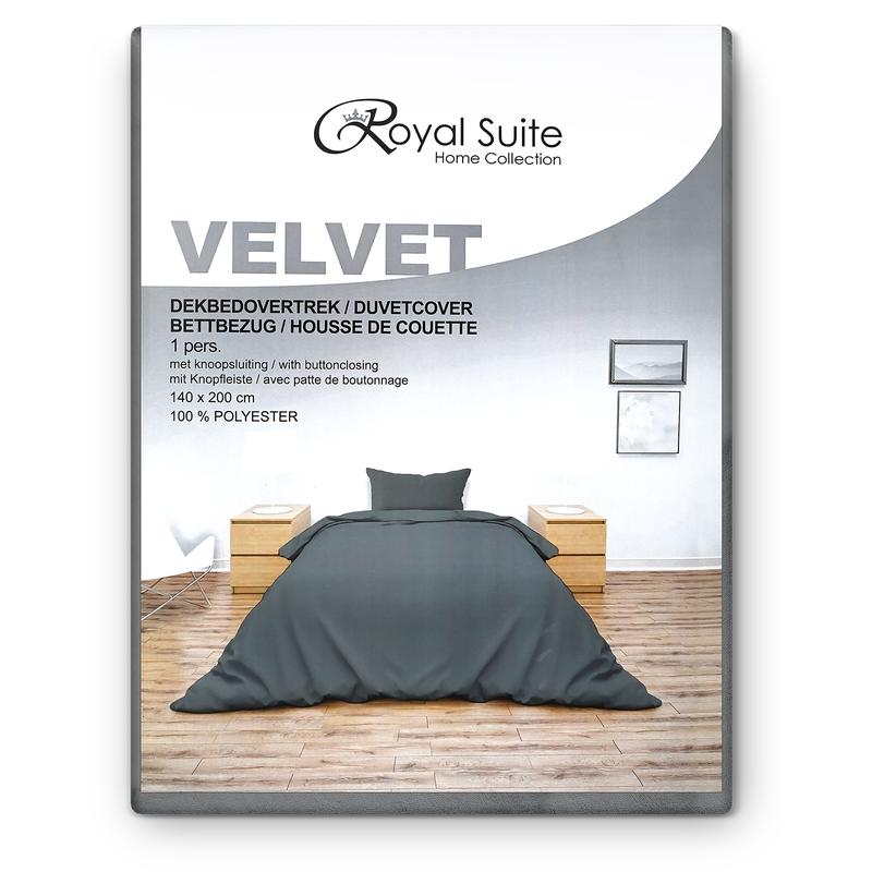 Gray duvet cover velvet 140 x 200 pack