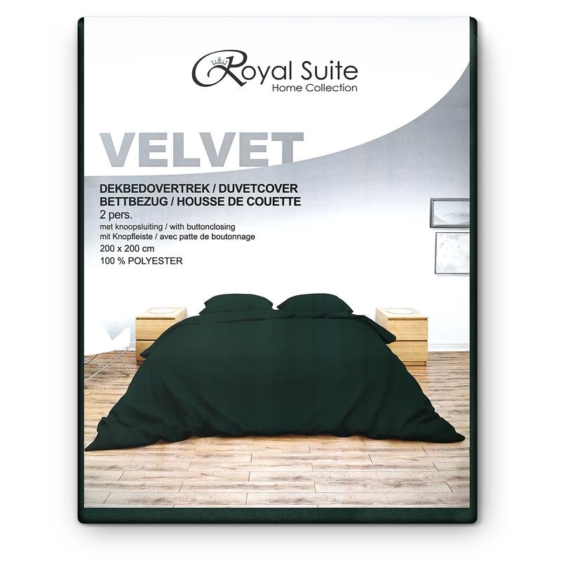 Green duvet cover velvet 200 x 200 pack