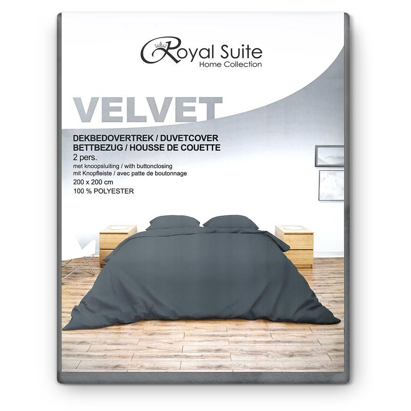 Gray duvet cover velvet 240 x 220 in packaging