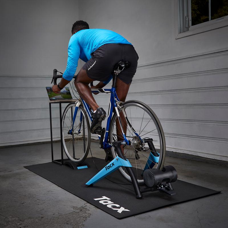 Garmin Tacx Boost cycle trainer in use back