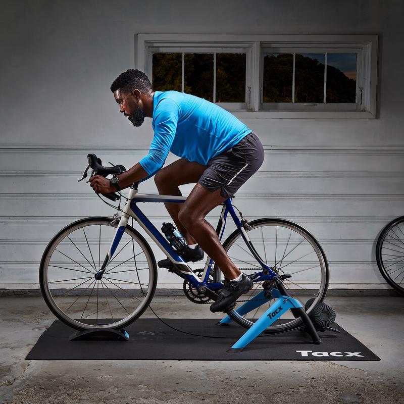 Garmin Tacx Boost cycle trainer in use