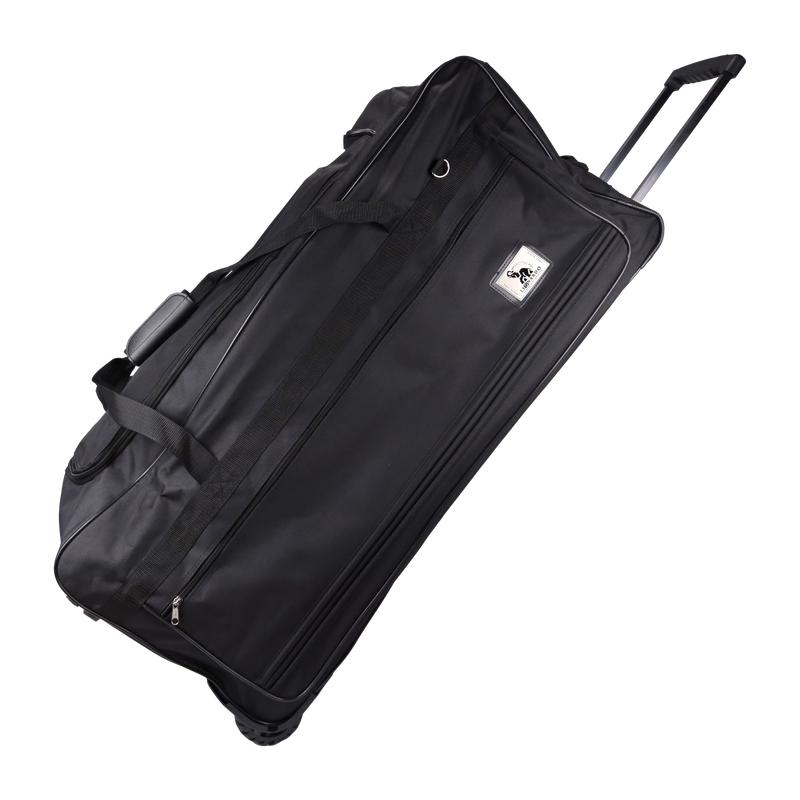 XXL black holdall on wheels - side view