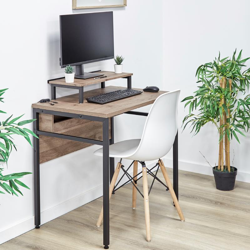 Desk with monitor holder at home