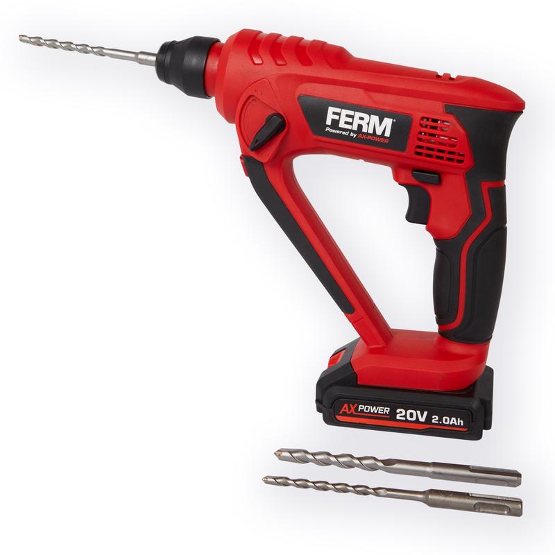 Ferm AX-Power hammer drill with drills
