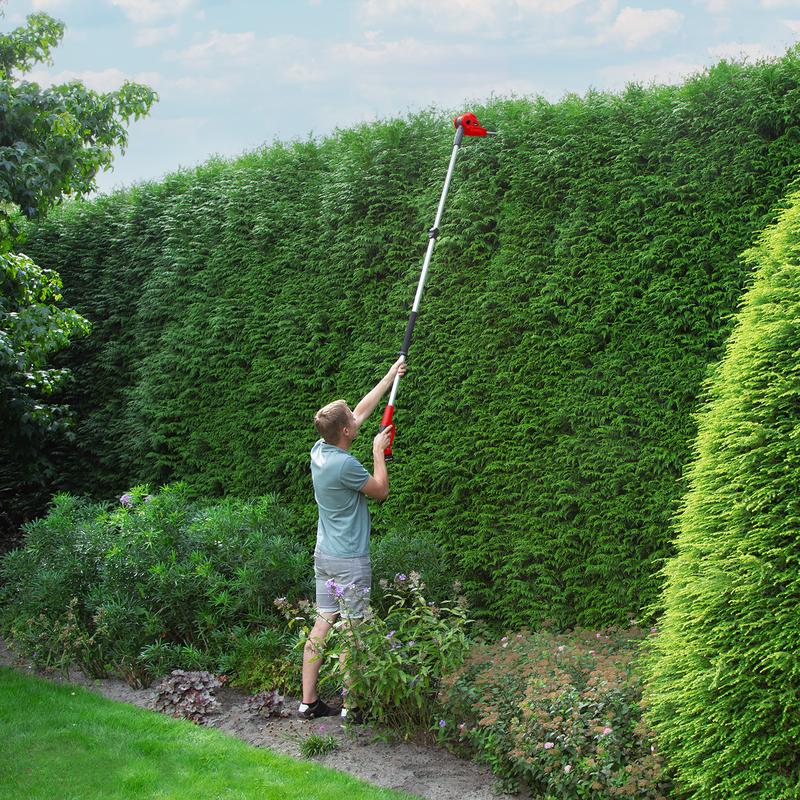 Trim hedges with the telescopic hedge trimmer