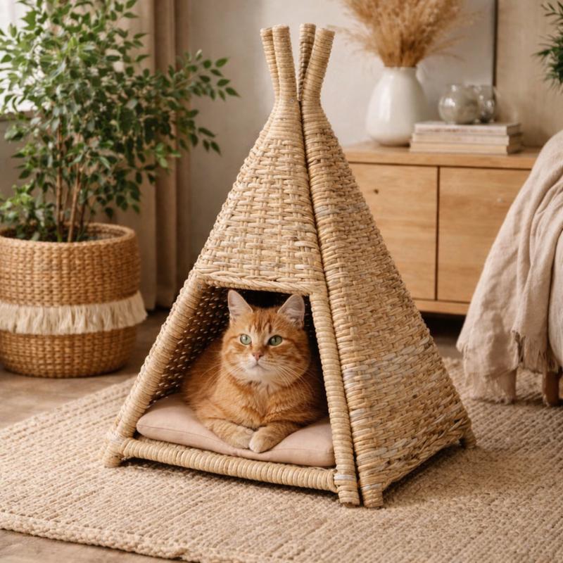 Panier pour chat avec coussin - tipi