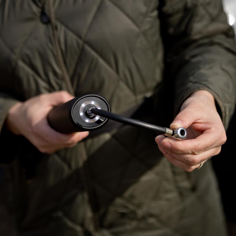 Installing valve on cordless air compressor