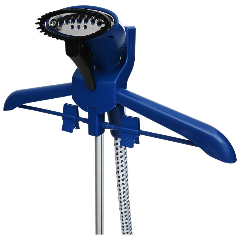 Clothing and fabric steamer with the brush on the head