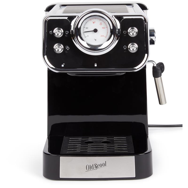 Espressomachine met retrolook - zwart