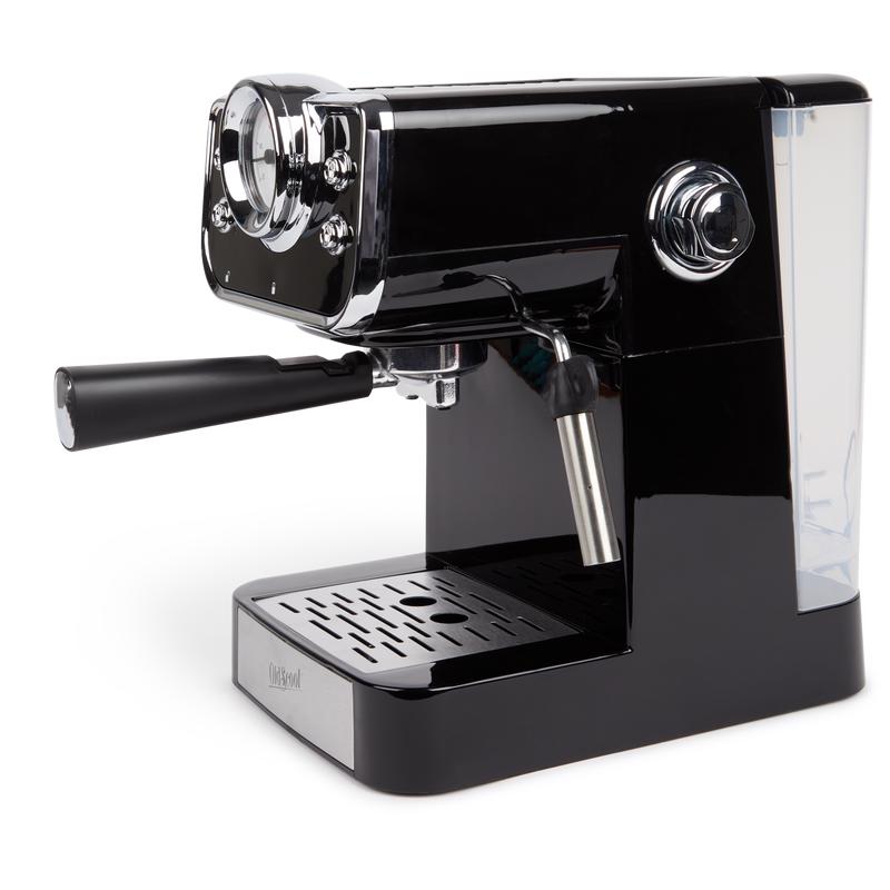 Espressomachine met retrolook schuin