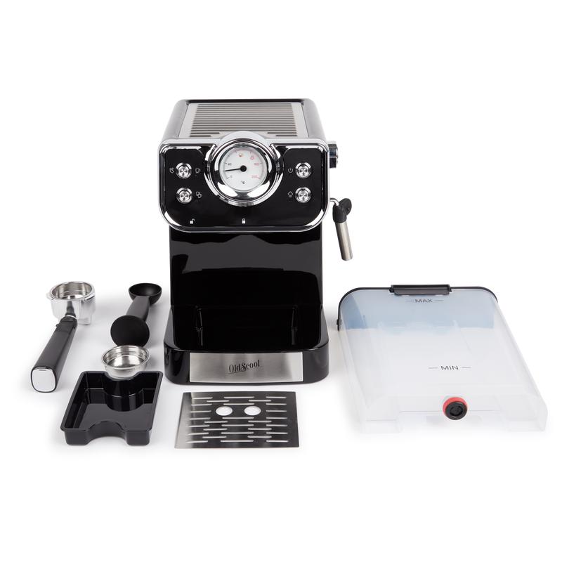 Espresso machine with retro look complete set