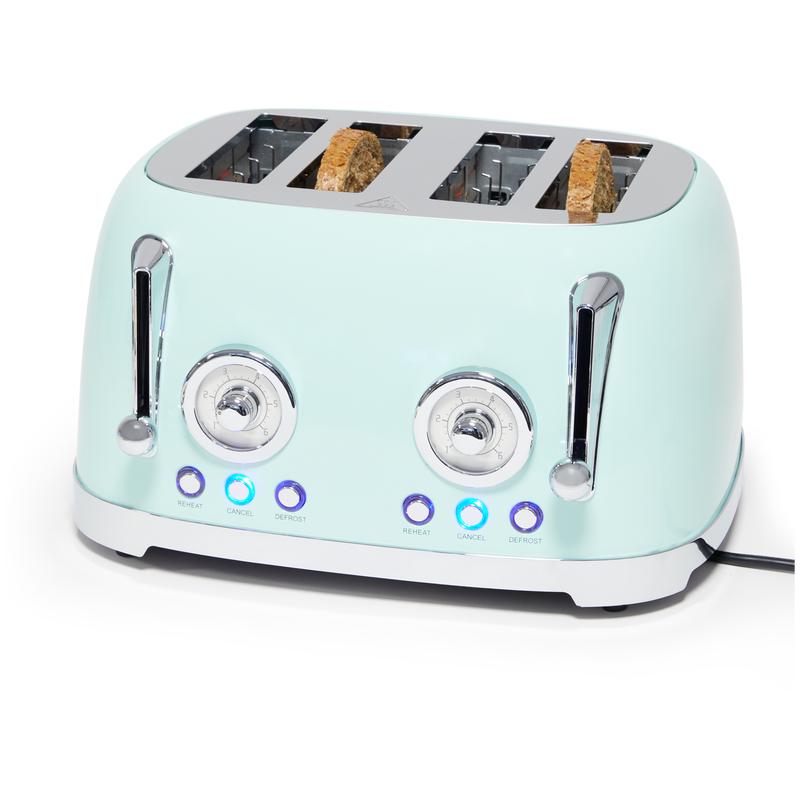 Double toaster with retro look - active