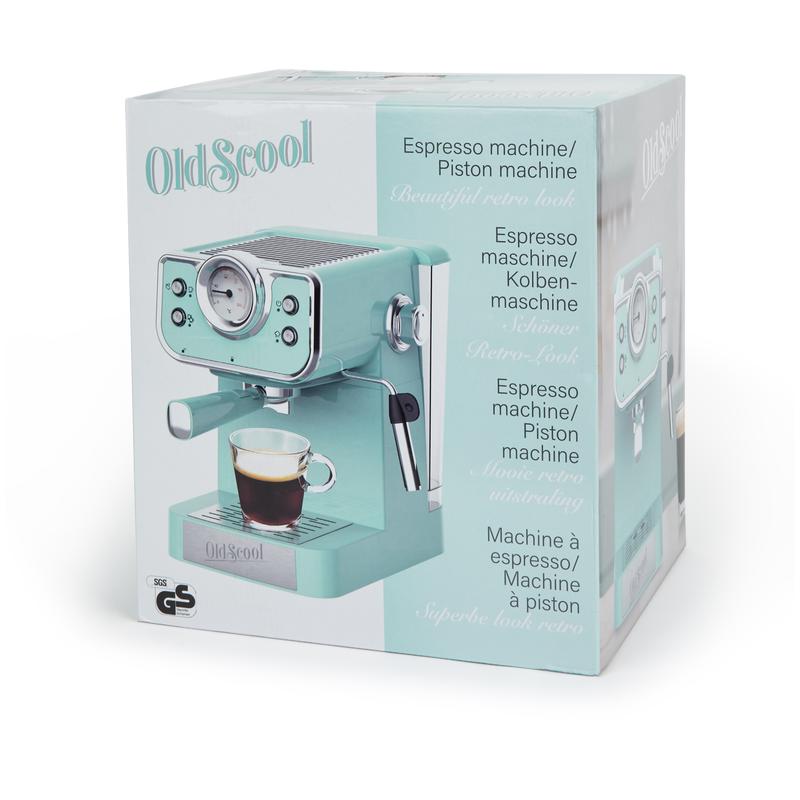 Espresso machine with retro look packaging