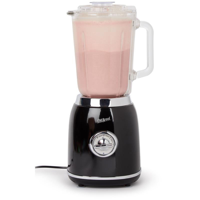 Blender met retrolook gevuld met smoothie