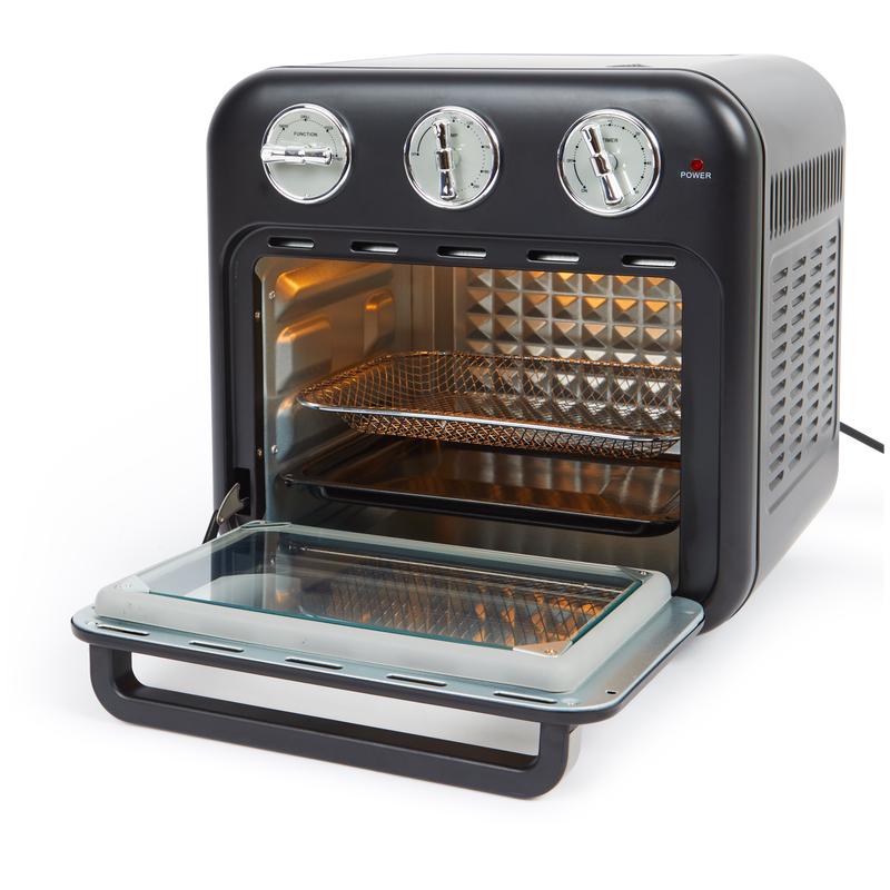 Compact oven with retro look - glass door open