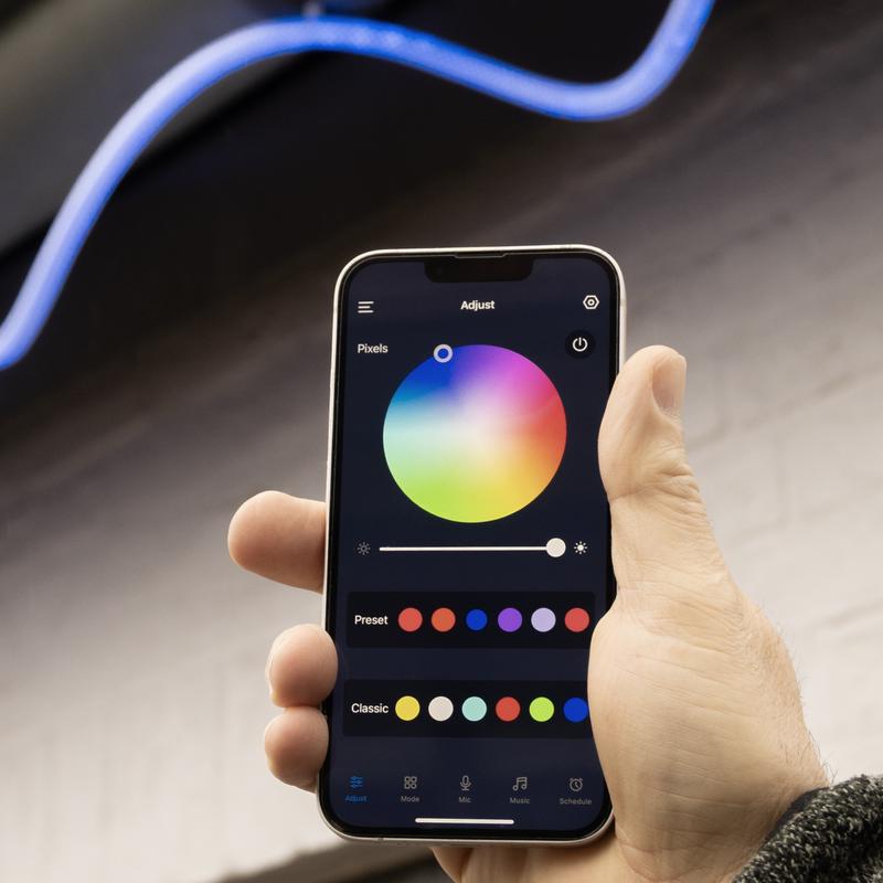 LED rope light with remote control - operable via app