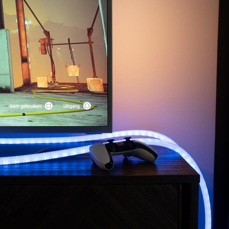 LED rope light with remote control - gaming blue