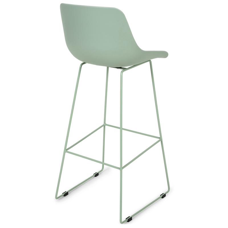 Side view of the light green bar stool