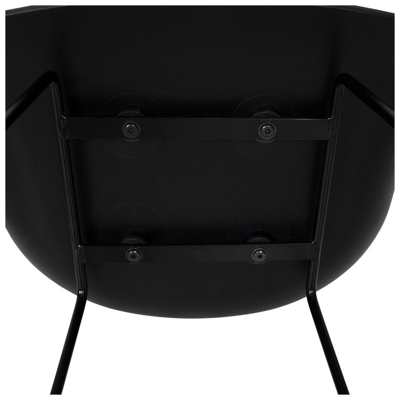 Black bar stool bottom connection