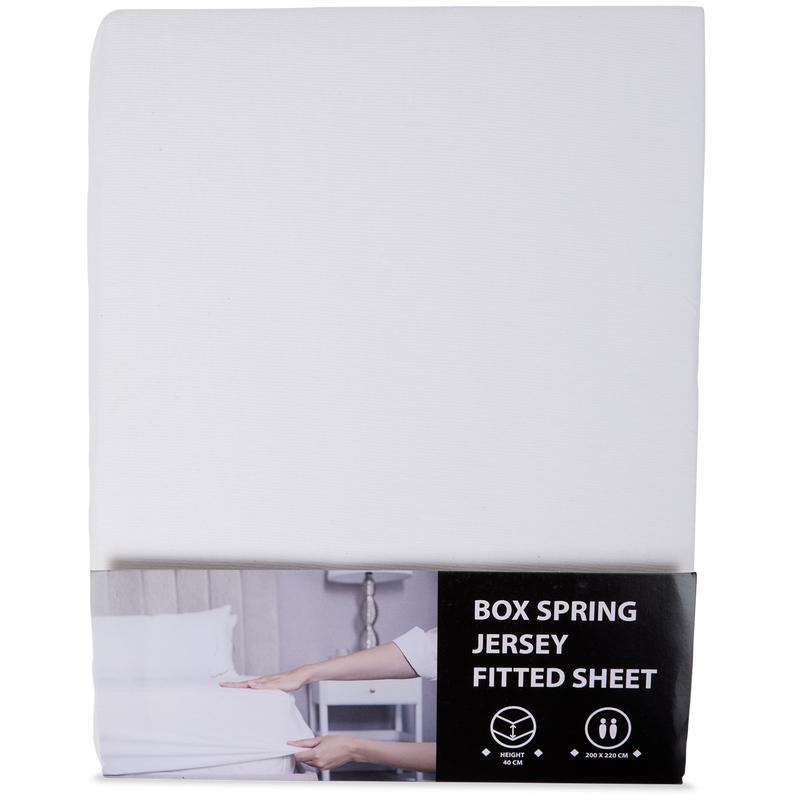 Boxspring hoeslaken 200 x 220 wit in verpakking