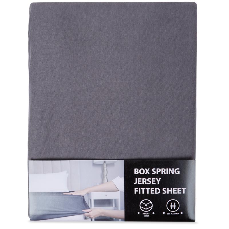 Boxspring fitted sheet 200 x 220 - anthracite in packaging