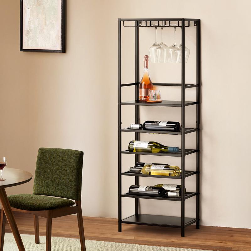 Wine cabinet with wine glass holders in the living room