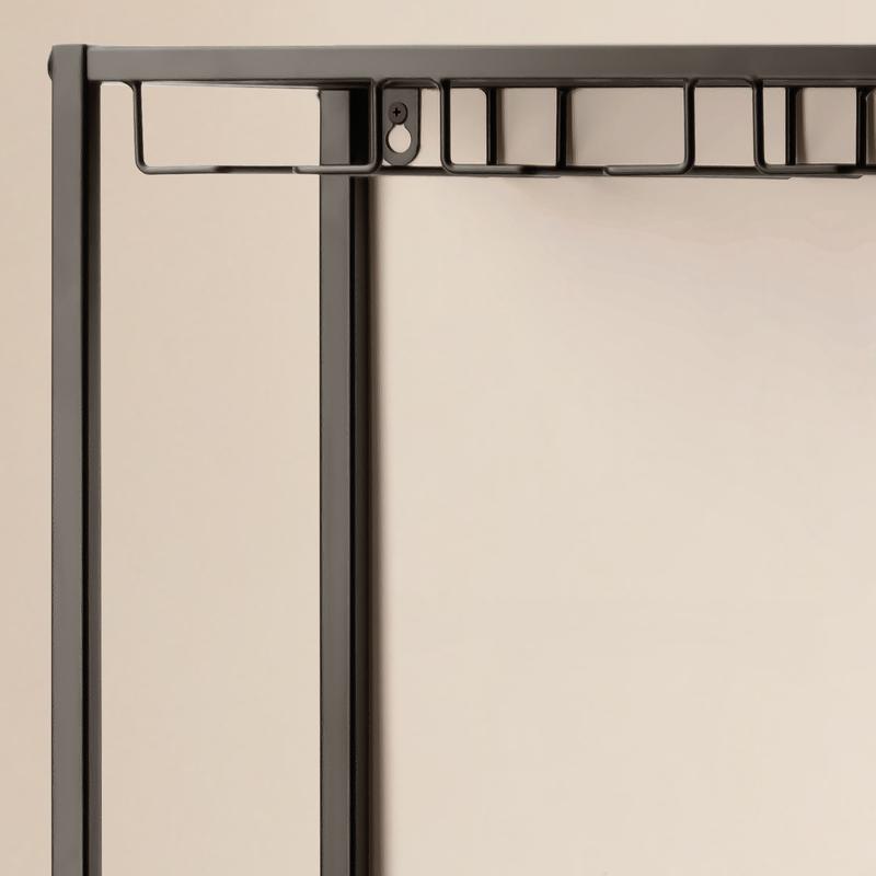 Wine cabinet with wine glass holders - close-up of wine glass holders