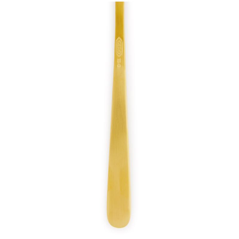 24-delige bestekset (6 pers) goudkleurig Gero close-up onderkant vork