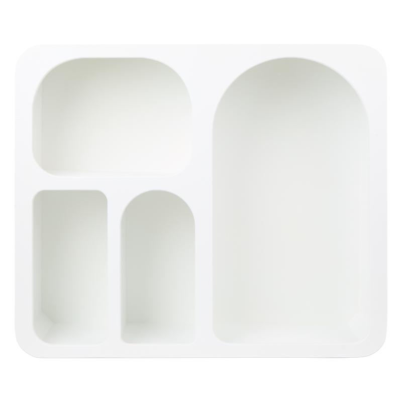Shelving unit with organic shapes - white