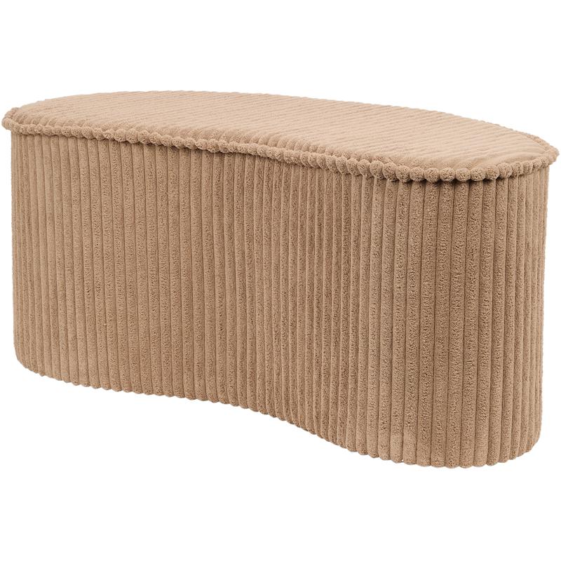 Brown ribbed pouffe - side view right