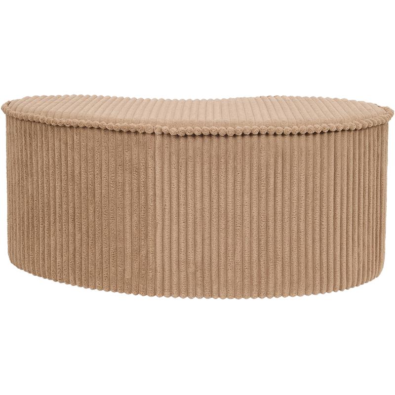 Brown ribbed pouffe - back view