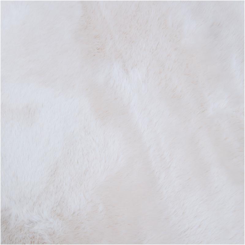 Organic shape faux fur rug - beige - close-up